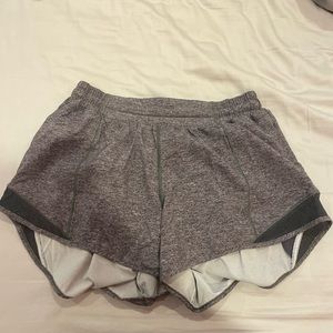 size eight lululemon hotty hot shorts in heather grey